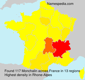 Surname Monchalin in France Surname Monchalin in France