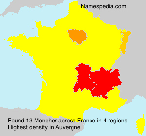 Surname Moncher in France Surname Moncher in France