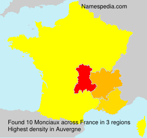 Surname Monciaux in France