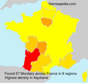 Surname Mondary in France Surname Mondary in France