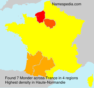 Surname Monder in France Surname Monder in France
