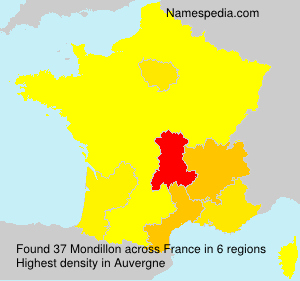 Surname Mondillon in France Surname Mondillon in France