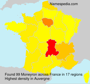 Surname Moneyron in France Surname Moneyron in France