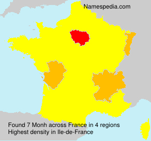 Surname Monh in France Surname Monh in France