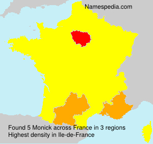 Surname Monick in France Surname Monick in France