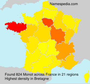 Surname Monot in France Surname Monot in France