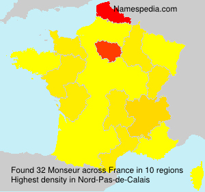 Surname Monseur in France Surname Monseur in France