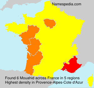 Surname Mouahid in France Surname Mouahid in France