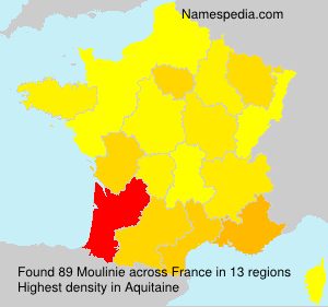 Surname Moulinie in France Surname Moulinie in France