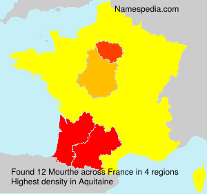 Surname Mourthe in France Surname Mourthe in France