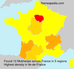 Surname Mukherjee in France Surname Mukherjee in France