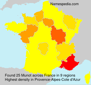 Surname Munot in France Surname Munot in France