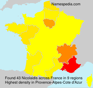 Surname Nicolaidis in France Surname Nicolaidis in France