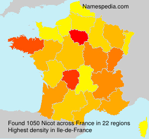 Surname Nicot in France Surname Nicot in France