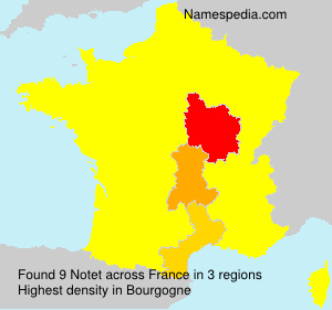 Surname Notet in France Surname Notet in France