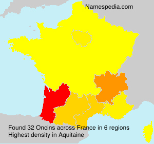 Surname Oncins in France Surname Oncins in France