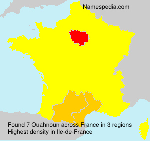 Surname Ouahnoun in France