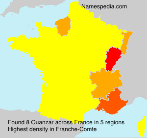 Surname Ouanzar in France Surname Ouanzar in France