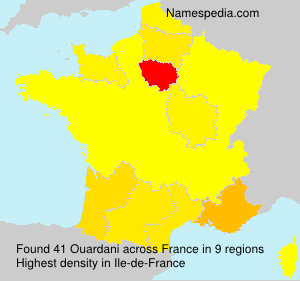 Surname Ouardani in France Surname Ouardani in France