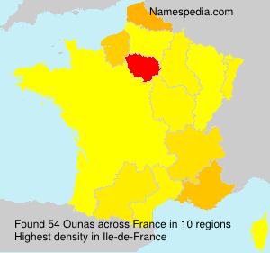 Surname Ounas in France Surname Ounas in France