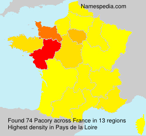 Surname Pacory in France Surname Pacory in France