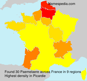 Surname Paemelaere in France Surname Paemelaere in France