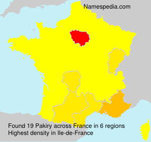 Surname Pakiry in France Surname Pakiry in France