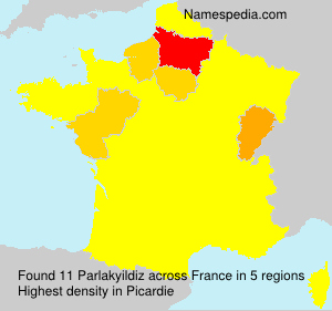 Surname Parlakyildiz in France Surname Parlakyildiz in France