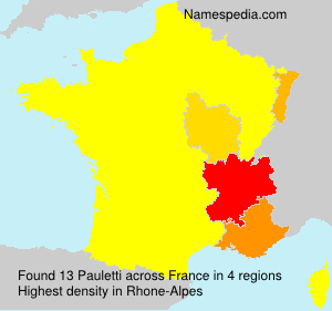 Surname Pauletti in France