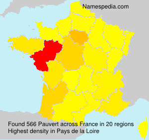 Surname Pauvert in France
