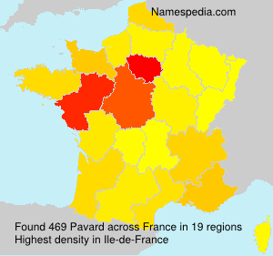 Surname Pavard in France