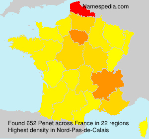 Surname Penet in France Surname Penet in France