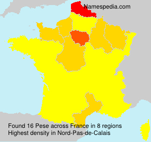Surname Pese in France Surname Pese in France