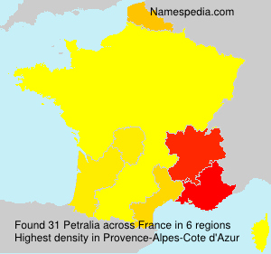 Surname Petralia in France