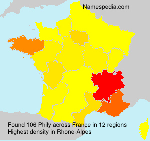 Surname Phily in France Surname Phily in France