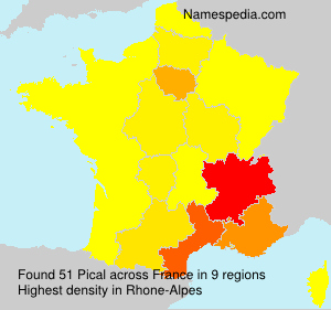 Surname Pical in France Surname Pical in France
