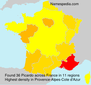 Surname Picardo in France Surname Picardo in France