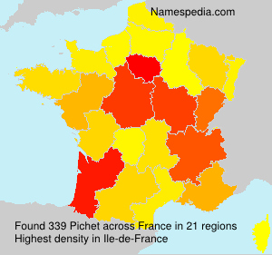 Surname Pichet in France Surname Pichet in France