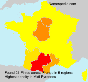 Surname Pinies in France Surname Pinies in France