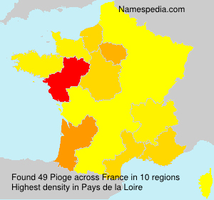 Surname Pioge in France Surname Pioge in France