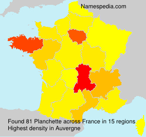 Surname Planchette in France Surname Planchette in France