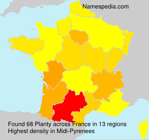 Surname Planty in France Surname Planty in France