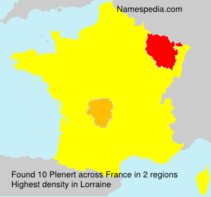 Surname Plenert in France Surname Plenert in France