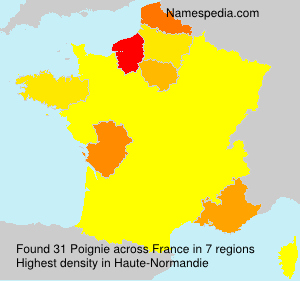 Surname Poignie in France Surname Poignie in France