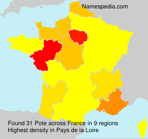 Surname Pote in France Surname Pote in France