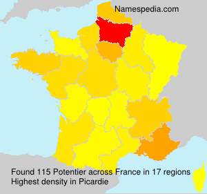 Surname Potentier in France Surname Potentier in France