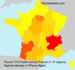 Surname Pradet in France Surname Pradet in France