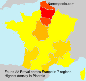 Surname Preval in France Surname Preval in France
