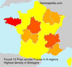 Surname Priac in France Surname Priac in France