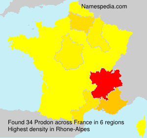 Surname Prodon in France Surname Prodon in France